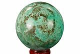 Polished Chrysocolla and Malachite Sphere - Bagdad Mine, Arizona #167650-1